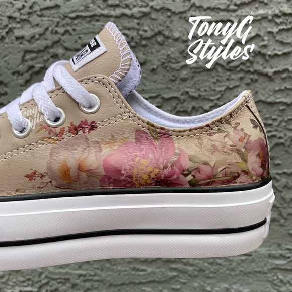 💐NEW💐 CUSTOM CONVERSE CHUCK TAYLOR PLATFORM LOW - Picture 3 of 16